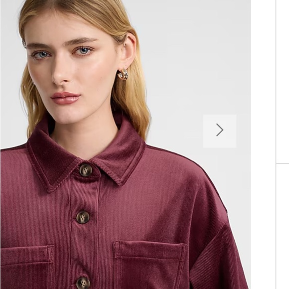 Express Burgundy Corduroy Crop Jacket M - Picture 3 of 8